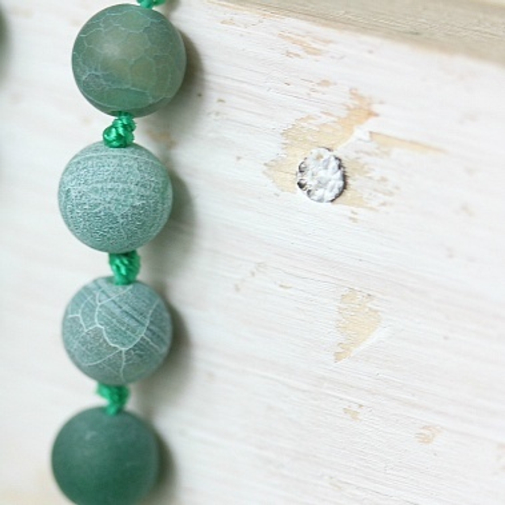 Бусы Зеленый лёд (6мм, сине-зеленые)