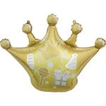 Шар (30"/76 см) Фигура, Корона, Сверкающие искры, Золото 1 шт.