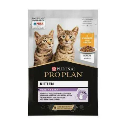 ProPlan 85г пауч NutriSavour Kitten Влажный корм для котят Курица (желе)
