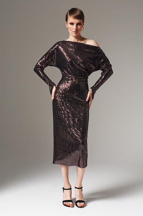 51633 Платье женское (медно-черный)