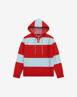 Свитер Stripes Hood красный/голубой