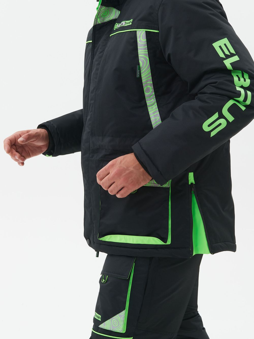 Костюм зимний Elbrus ткань Hit Membrane цвет Черный/Лайм