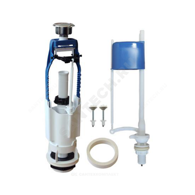 Арматура для бачка сливная/наливная 1/2" нижнее подключение кнопка хром 1/реж Уклад А 105.57.14.3