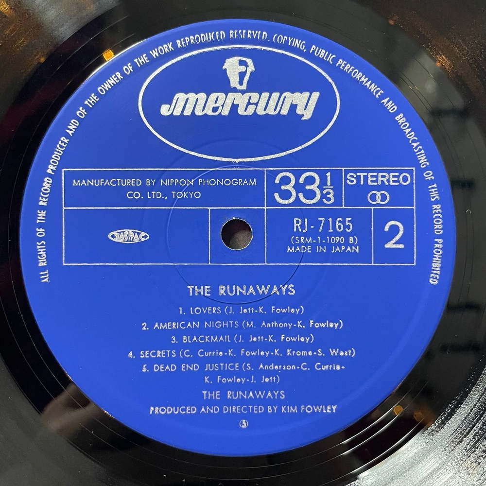Винтажная виниловая пластинка LP The Runaways (Japan 1977) (Obi)
