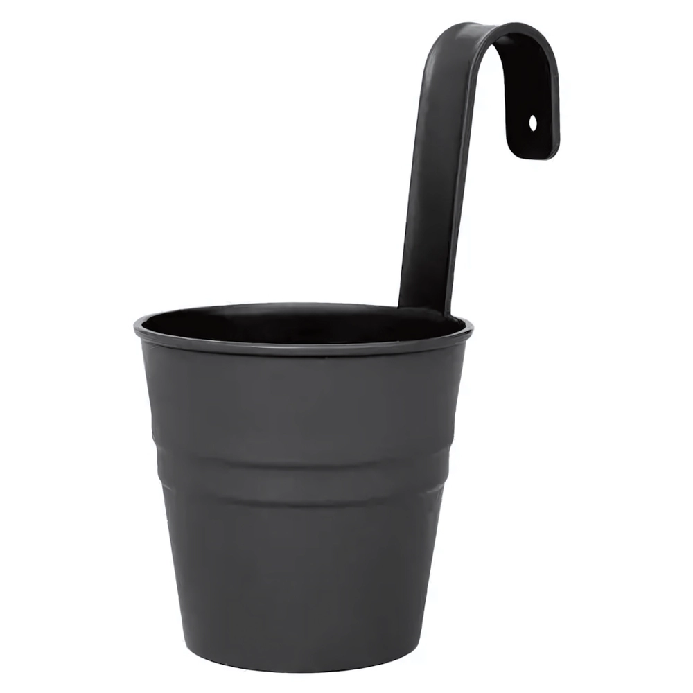 Кашпо-ведро настенное декоративное антрацит 135х250мм