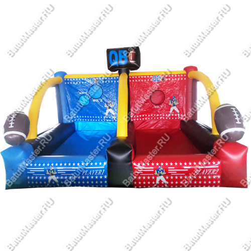 Детский надувной батут "Футбол Регби" с крышей 5*3*3.5 м