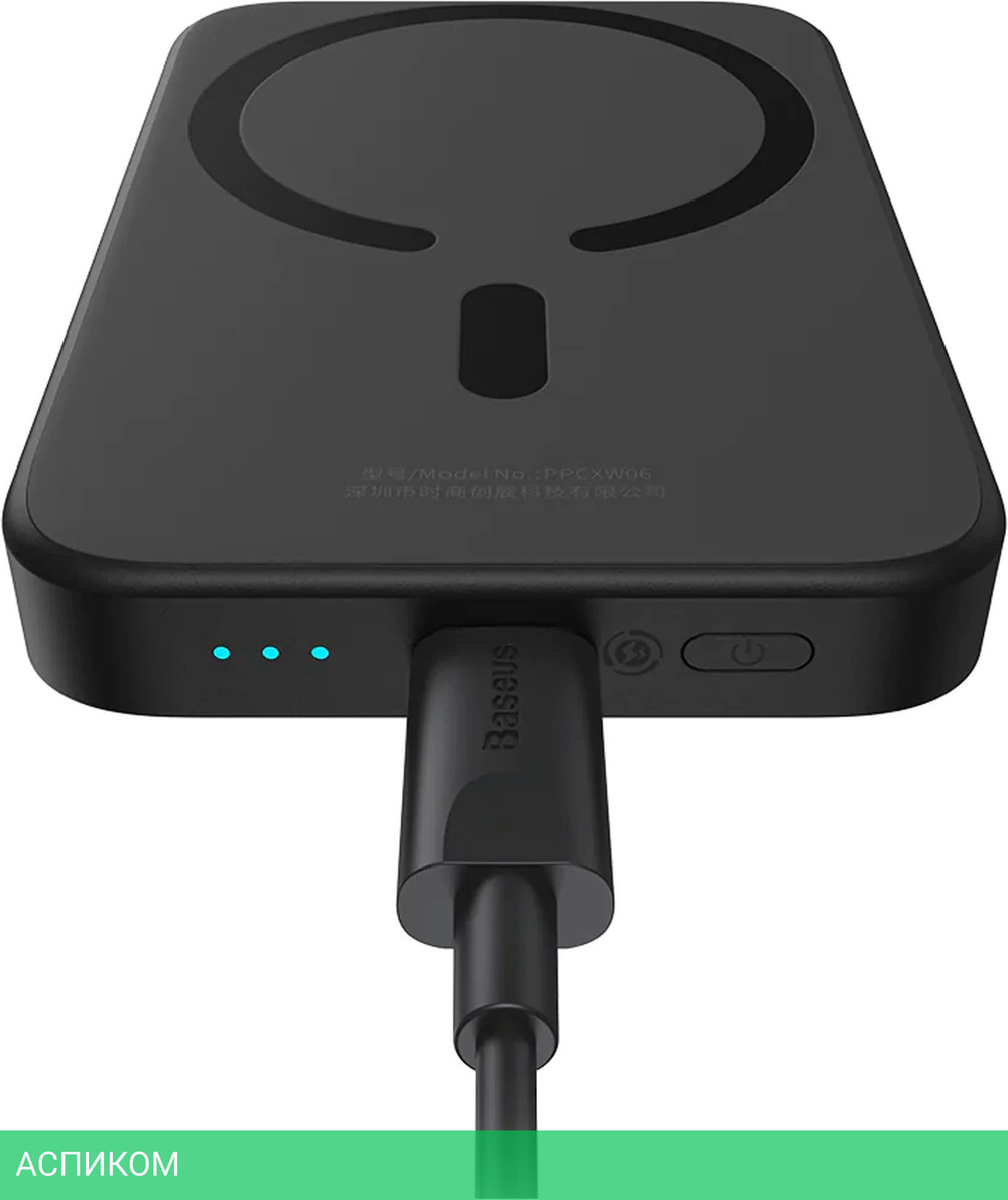 Портативное зарядное устройство Baseus Magnetic Mini Air PPCXM06A Black (P10059002113-00)