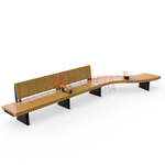 Скамейка Rail Road 03 двойная с подлокотниками и поворотом