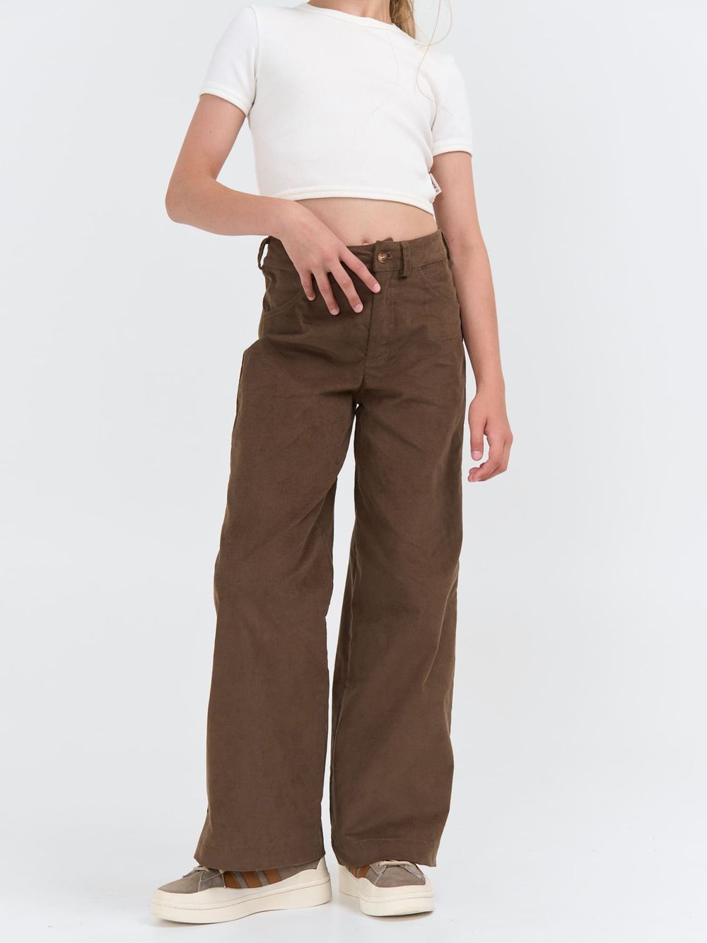 Брюки палаццо вельветовые "Трюфель" 7+