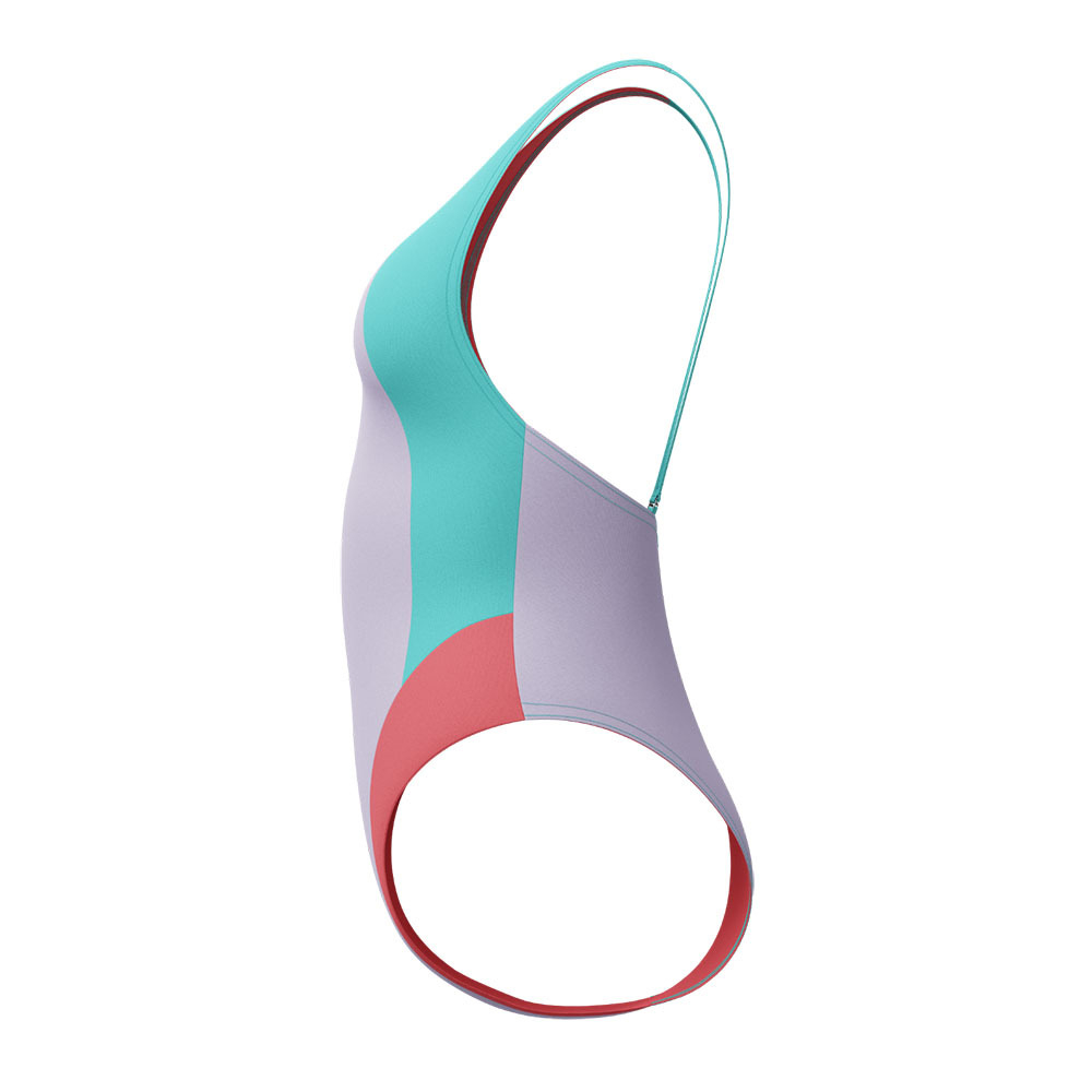 Купальник SPEEDO Colourblock 2.0 Muscleback, 8-00480317934, размер L, полиэстер, эластан, лилово-бирюзово-коралловый