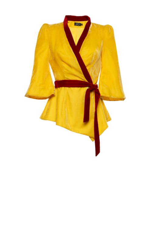 Бархатный жакет с баской 37-18FW