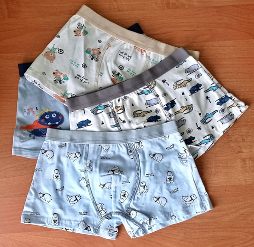 Трусы детские для мальчика 1 шт., хлопок, размер 2XL (рост 128-146), цвета голубой, светло-голубой, белый