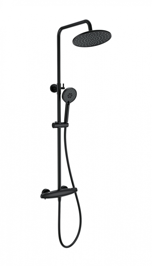 Душевая система с термостатом WONZON & WOGHAND CAPSULE, Черный матовый (WW-B3031-A-MB)