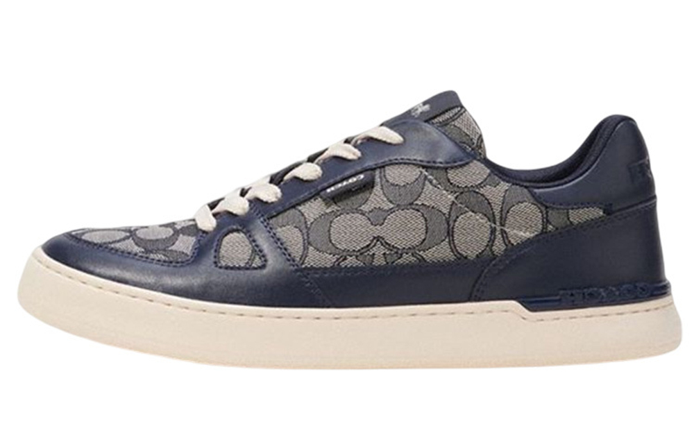 COACH Clip low-cut lace-up fashion sneakers men's blue and gray