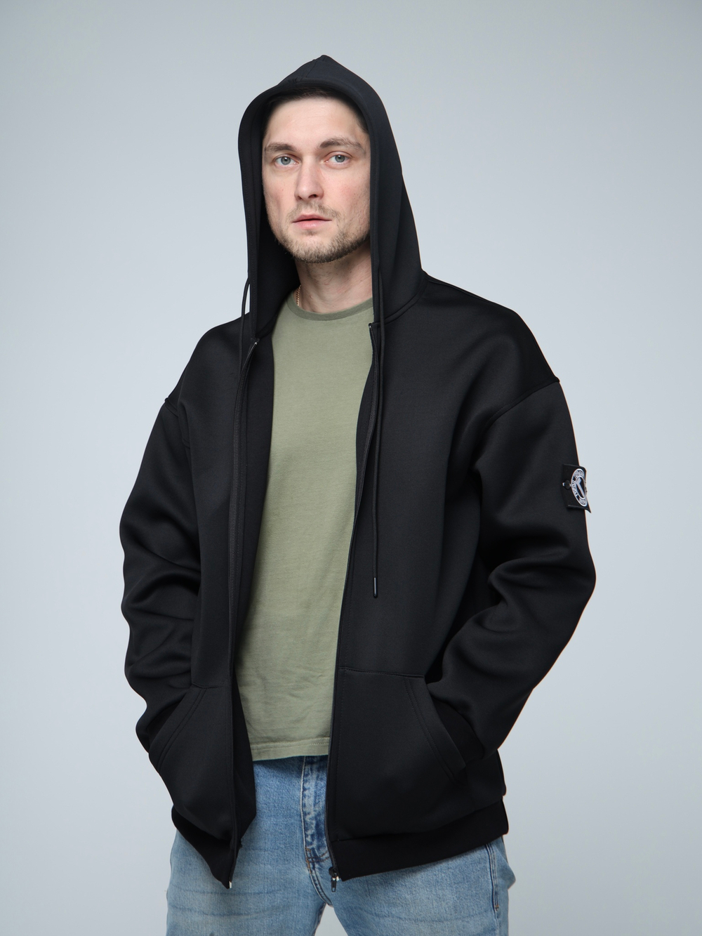 худи на молнии зипка город горький черный черная