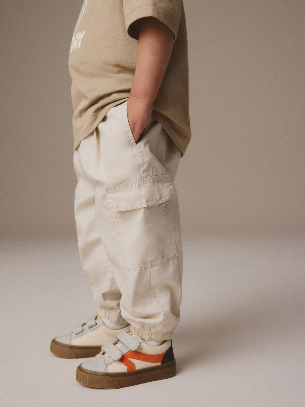 Брюки багги карго для мальчика Next E82-337, Молочный