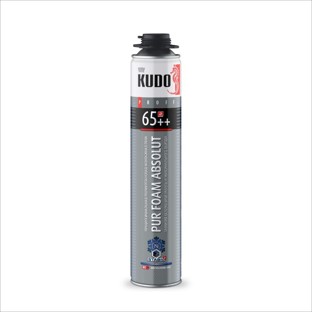 KUDO Proff Absolut 65++ Пена монтажная профессиональная ЗИМА  (-25С) 65л 1000мл
