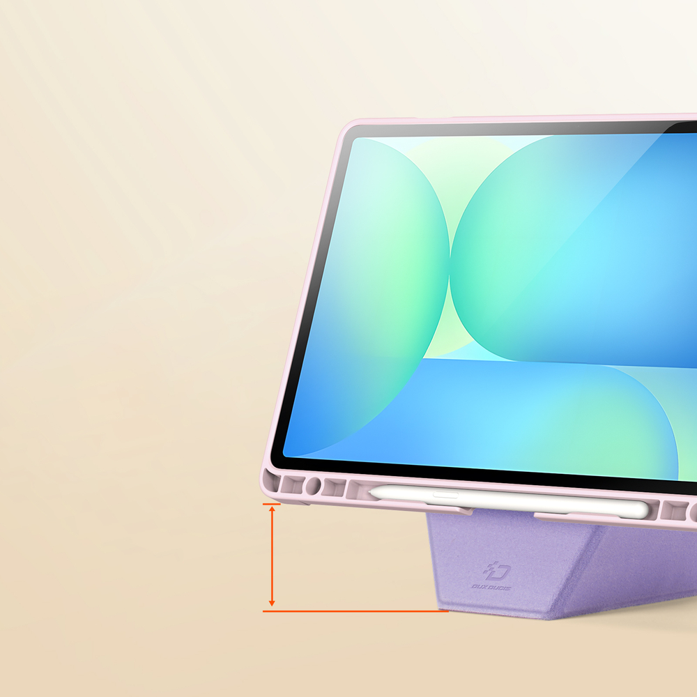 Чехол книжка розового цвета от Dux Ducis для Samsung Tab S10 FE, Tab S9 и Tab S9 FE, серия Vers Series Case, с магнитным держателем Pencil