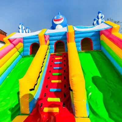 Коммерческий надувной батут с горкой «В гостях у моря 2»  10*6*6,1 м.