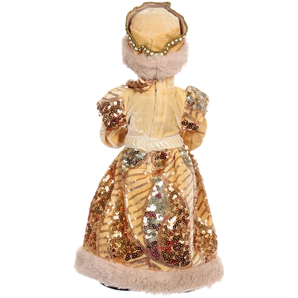 Снегурочка музыкальная «Золотой праздник» 40 см (золотая шубка)