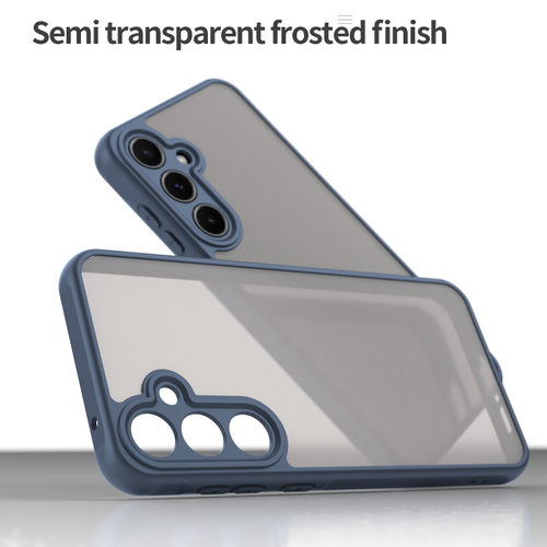 Защитный чехол с синими боковыми рамками для Samsung Galaxy A55 5G, задняя крышка тонированная прозрачная