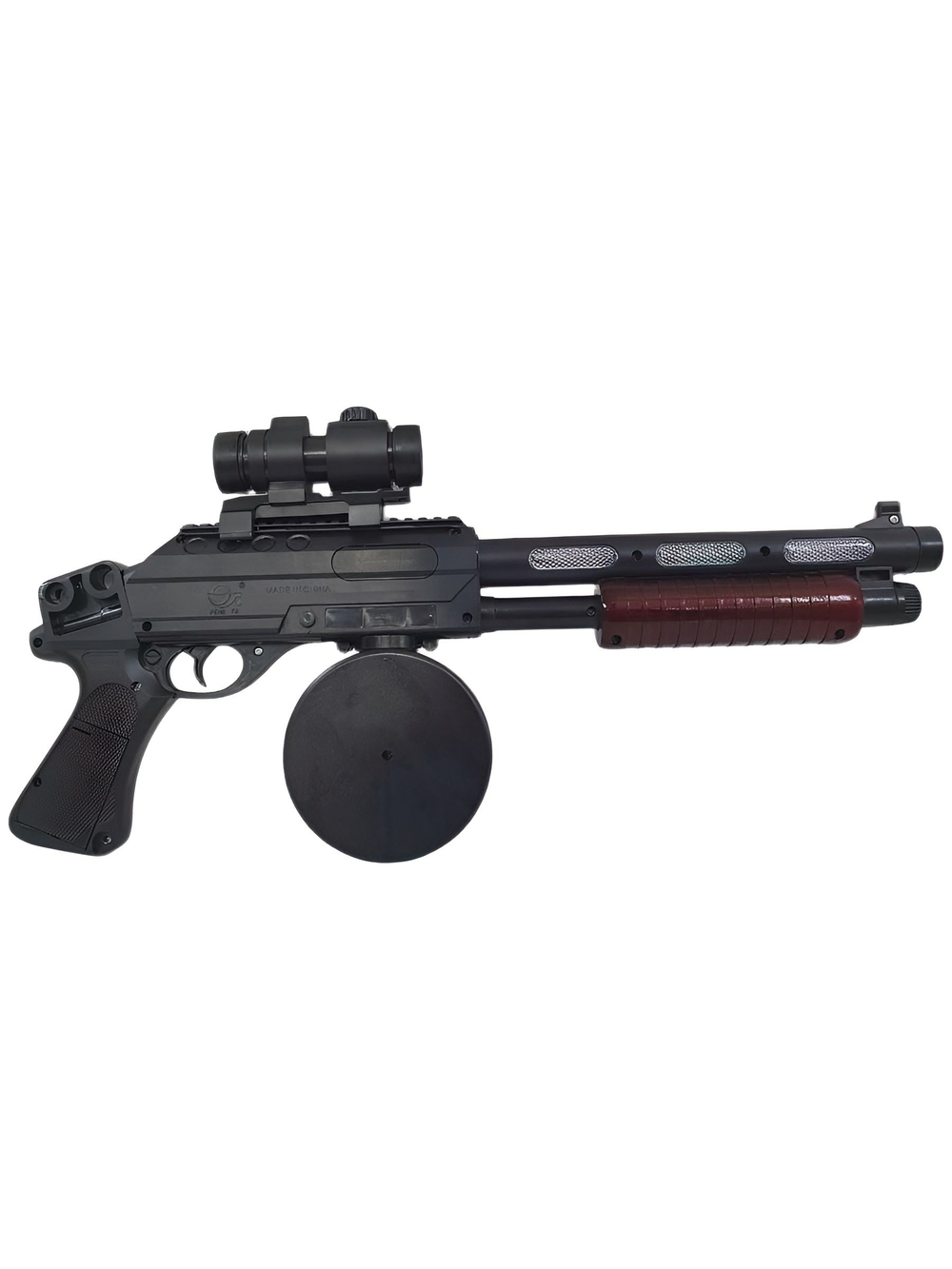 Детский автомат AK-868 со звуком и светом, подвижный затвор и барабан