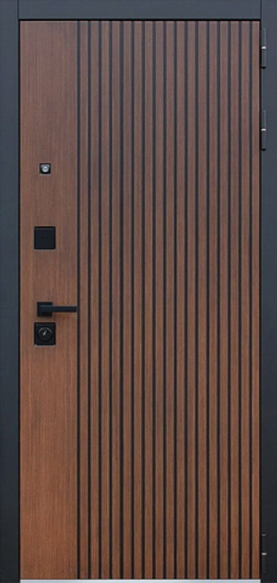 Входная металлическая дверь с зеркалом Дуб кантри темный/Капучино - 1025