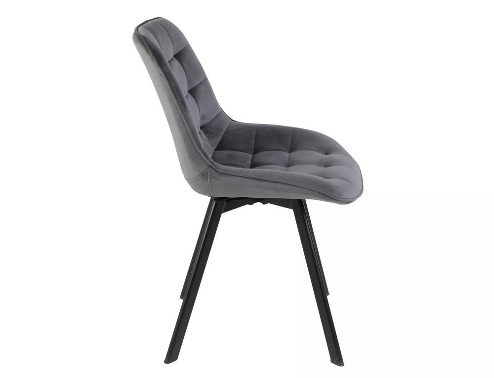 Стул SIGNAL MONTI Velvet Bluvel 14 серый/черный, поворотный