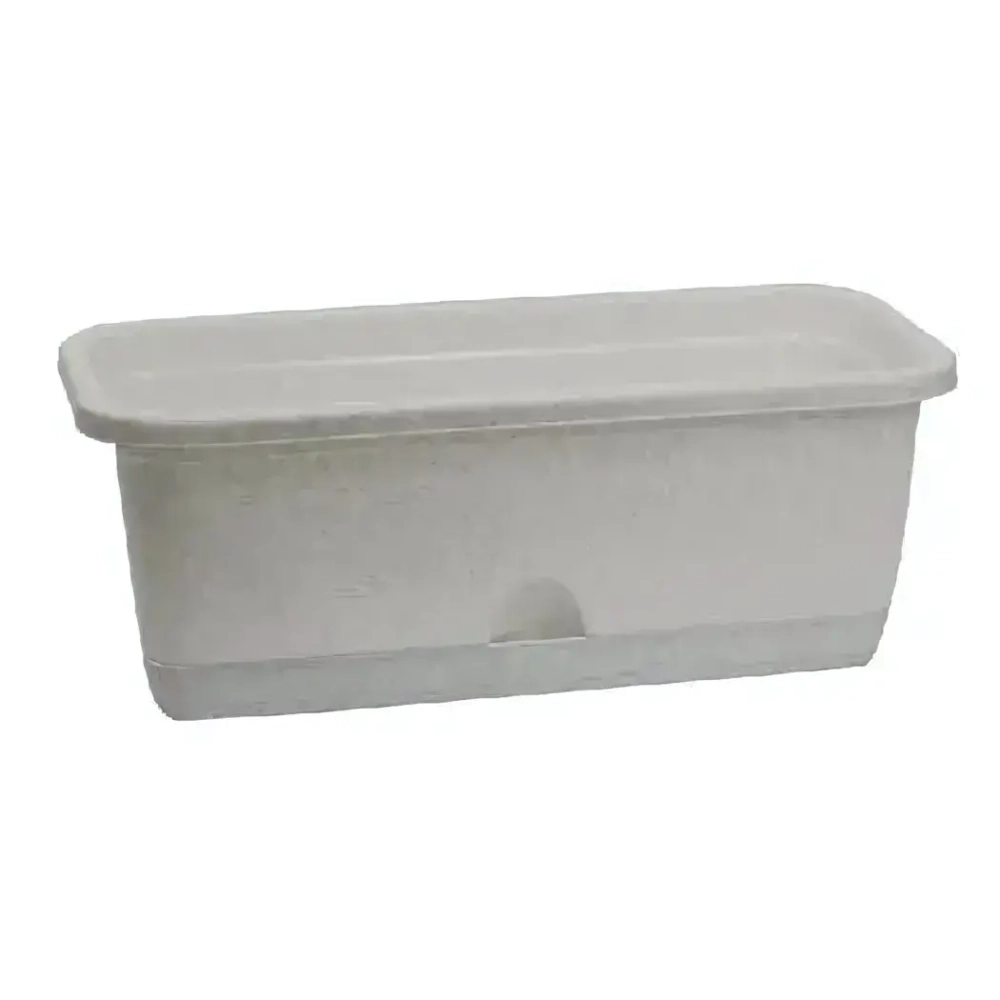 Балконный ящик 400мм с поддоном Мраморный 0,15,185х0,4м