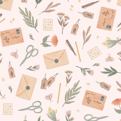 Пишите письма! на розовом фоне