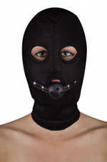Маска с кляпом Extreme Mesh Balaclavea with Open Ball Gag (Цвет: черный)
