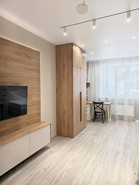 ТВ зона, шкафы и рабочая зона для гостиной