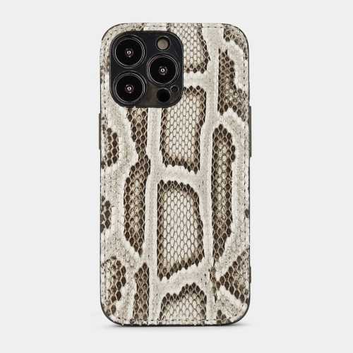 Чехол для iPhone 14 Pro из кожи питона, цвета Natur