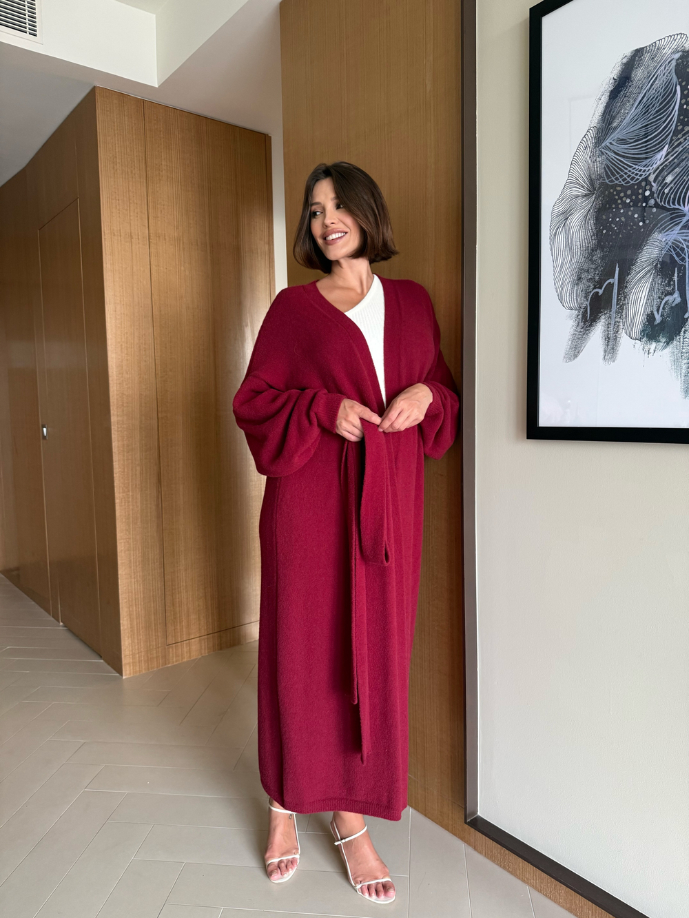 Кардиган в винном цвете