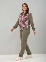 Костюм с брюками КБ-384/хаки-пионы