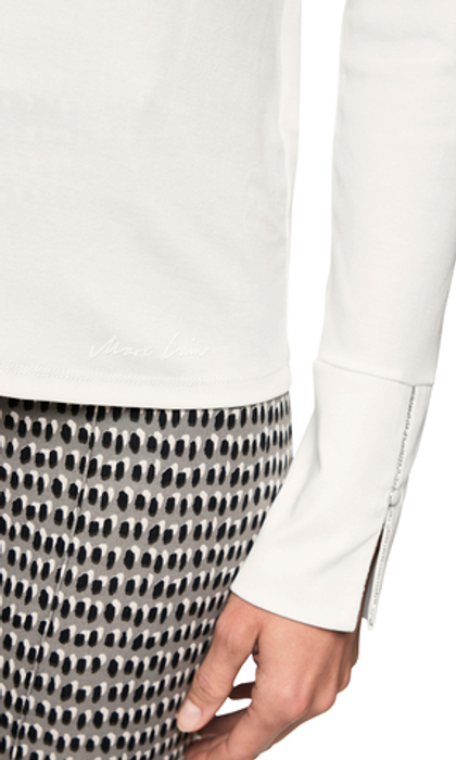 Marc Cain Водолазка из хлопка с декоративными разрезами