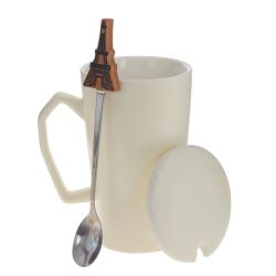 GAEM Кружка с крышкой и ложкой, 300 мл, L10 W8 H13 см, 4в.