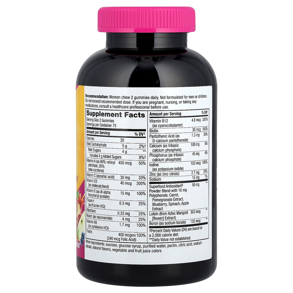 Nature's Way, Alive!®, жевательные мармеладки с мультивитаминами для женщин от 50 лет, смесь ягод, 150 жевательных мармеладок
