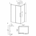 Душевой уголок Grossman Cosmo 110х80 120.K33.02.1180.10.00 профиль Хром стекло прозрачное