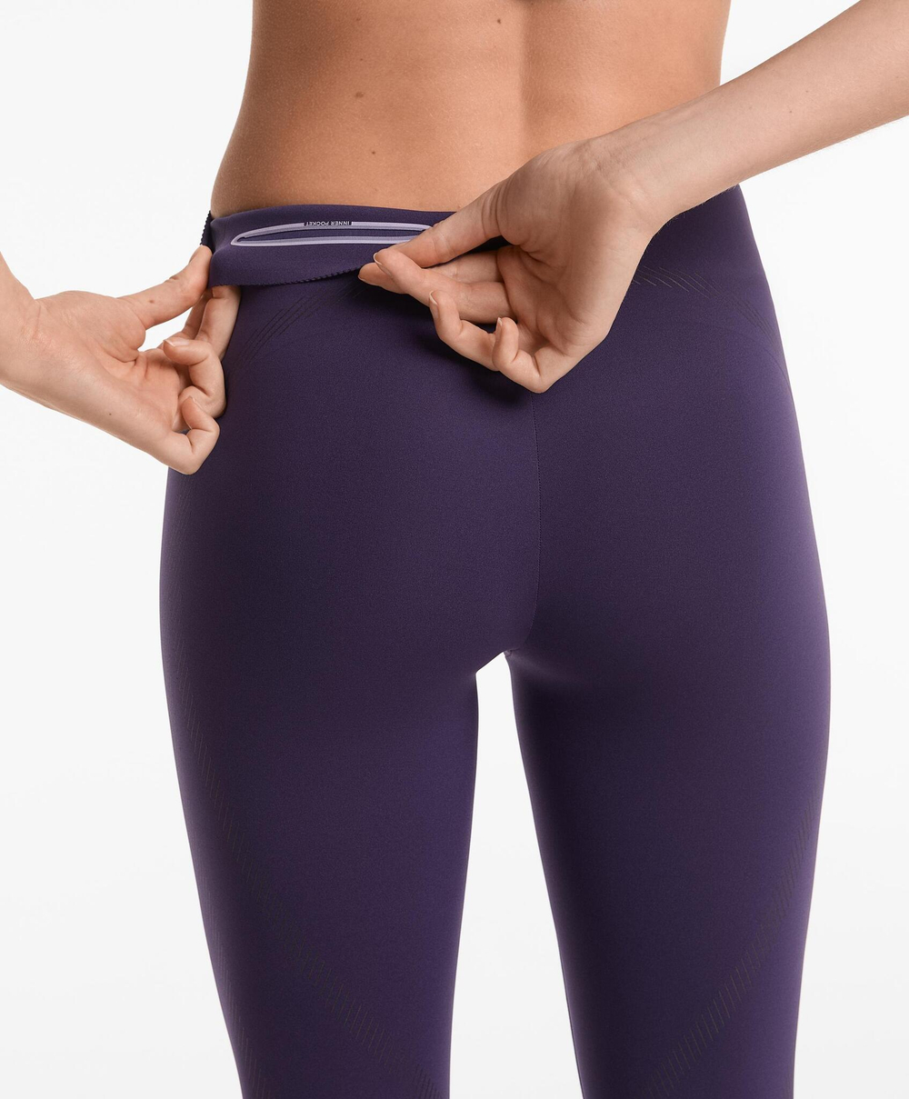 OYSHO Компрессионные легинсы Compressive длиной 65 см, фиолетовый