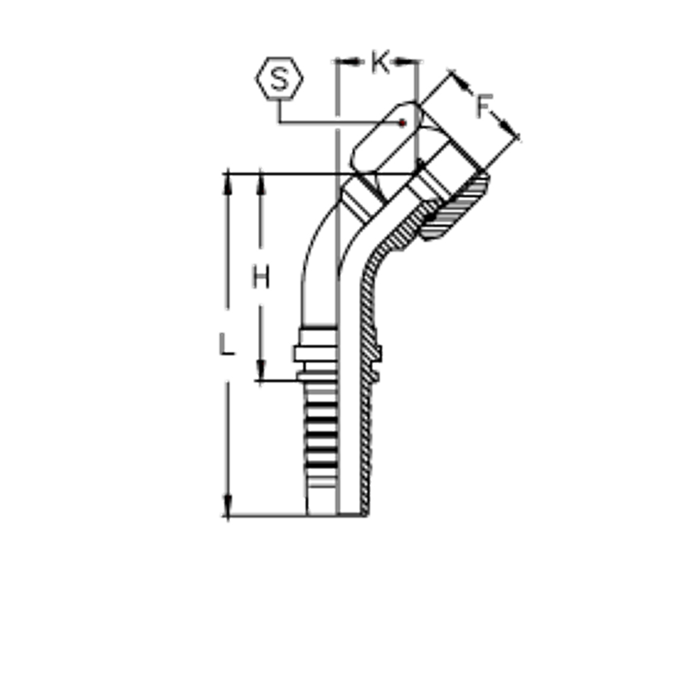 Фитинг DN 06 JIC (Г) 1/2 (45)