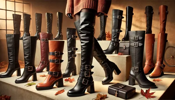 Ботфорты женские кожаные высокие