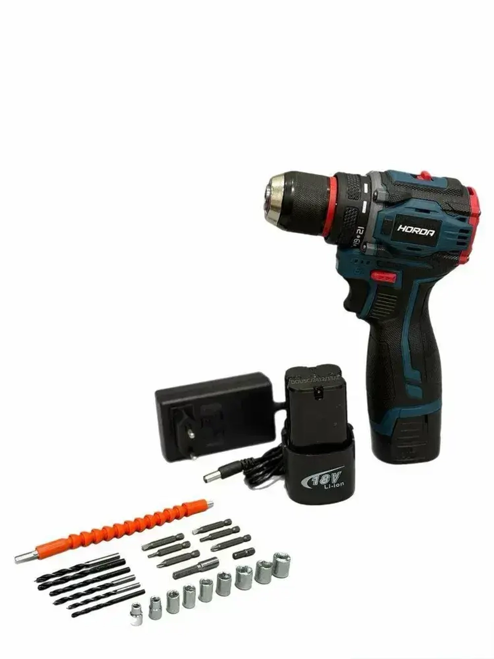 HORDA Дрель-шуруповерт, 18 В, 50 Нм, 2 АКБ