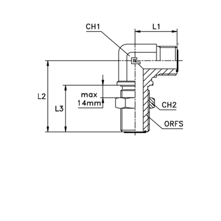 Соединение PD90 D16 ORFS 1 переборочное