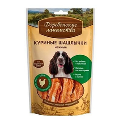 Деревенские Лакомства д/собак Куриные шашлычки, 90гр