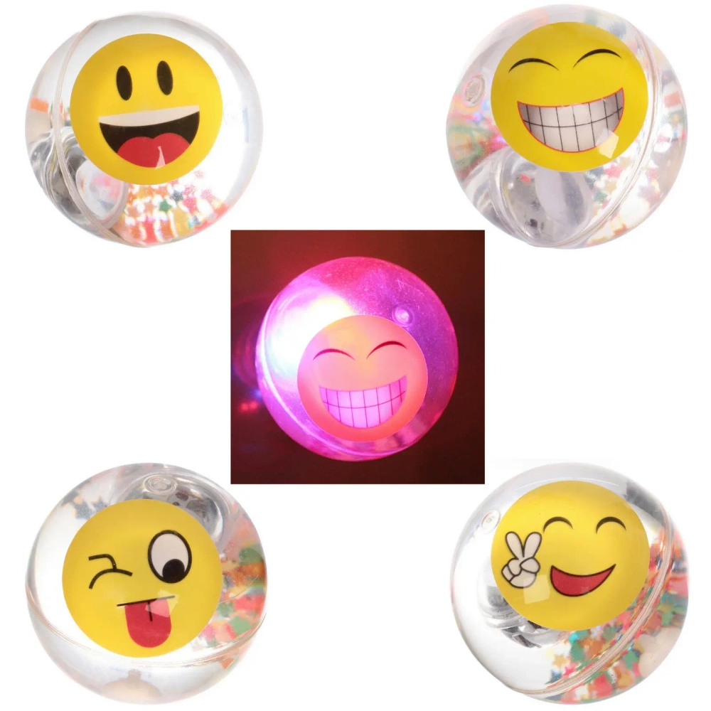 Мяч 6,5 см «Смайлики» (попрыгун с водой и подсветкой) СТИКЕР НА ВЛОЖЕНИЕ