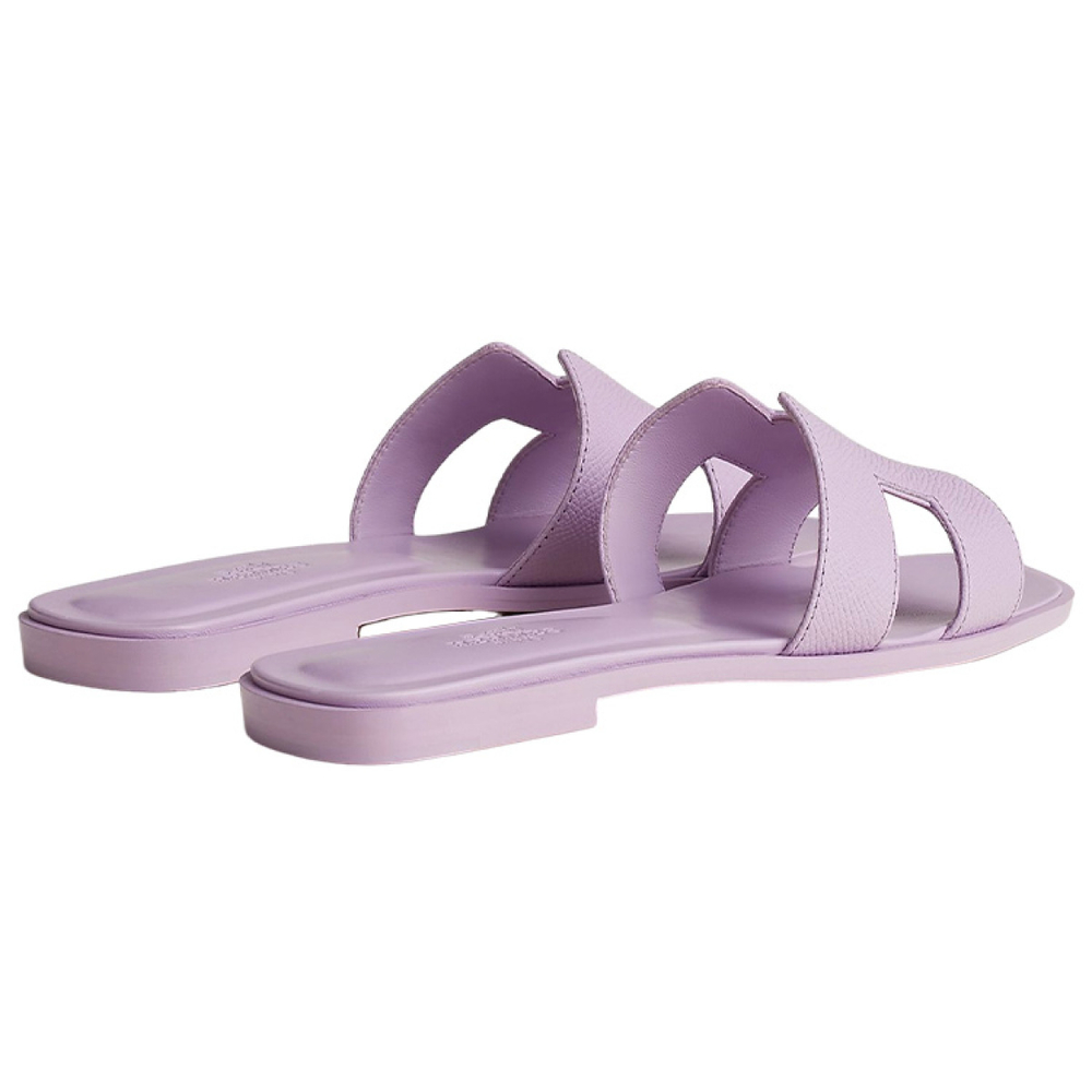 Hermes Oran calfskin one-word fashion sandals women's pink, H202272Z 3D