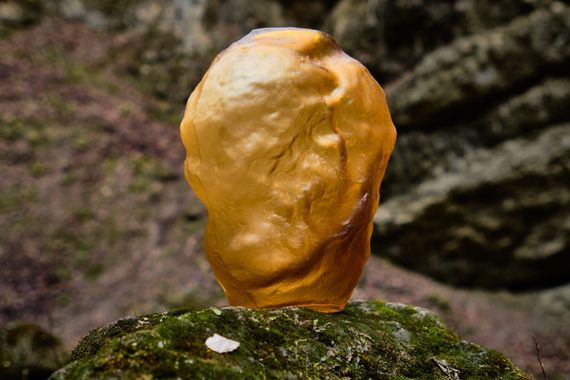 Паскаль (янтарь) Ваза стеклянная матовая 33.5х23х30.5см