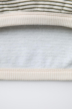 ZARA ТОЛСТОВКА В ТОНКУЮ ПОЛОСКУ, ЭКРЮ/ЗЕЛЕНЫЙ