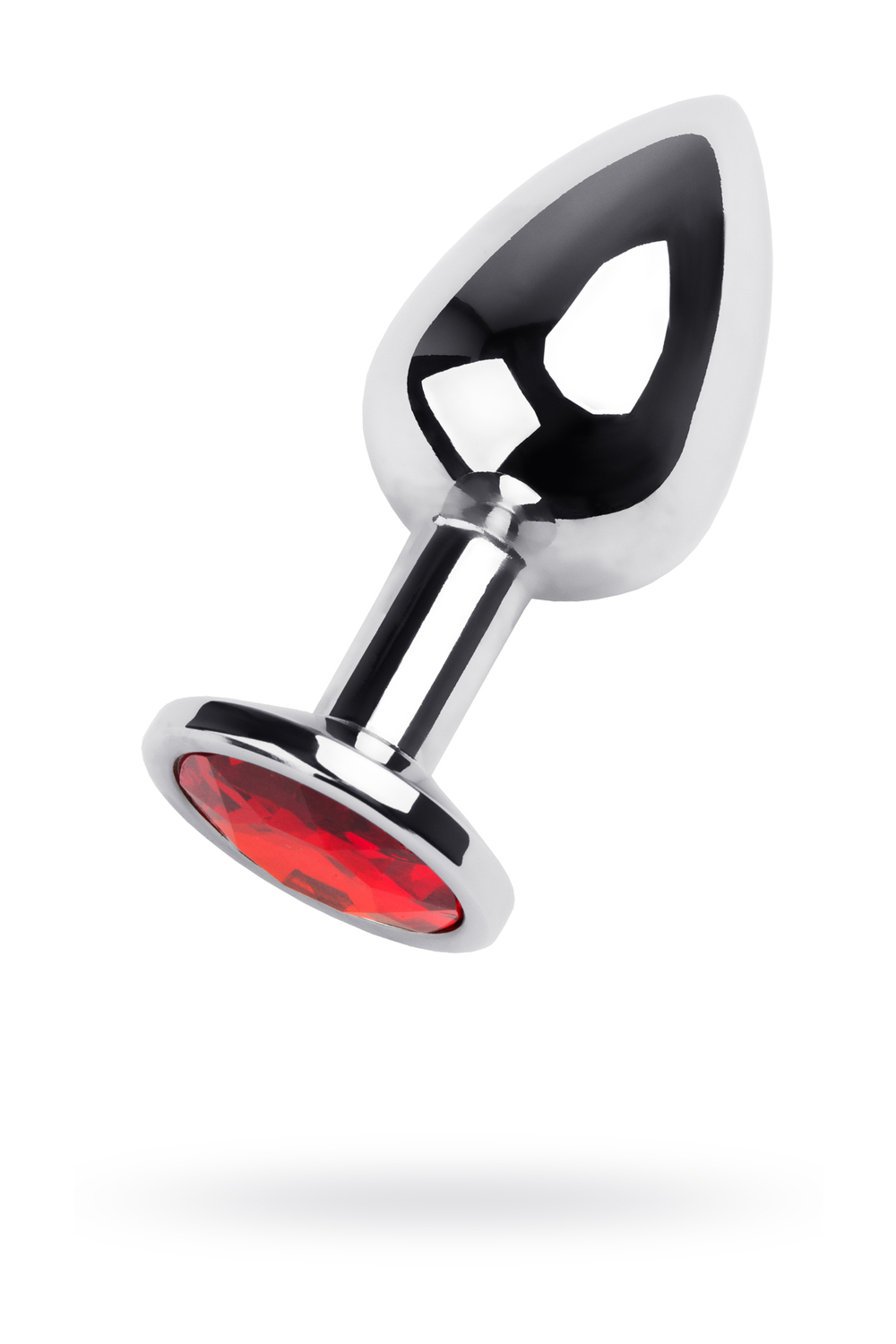 Анальная втулка с кристаллом Medium красный 8 см